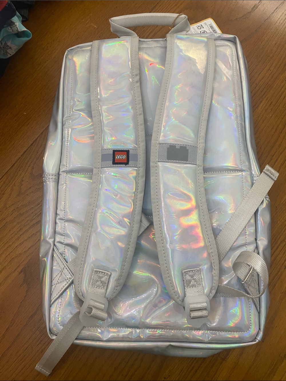 Lego Holographic Silver Backpack with Round Logo Pockets NWT - Picture 6 of 12